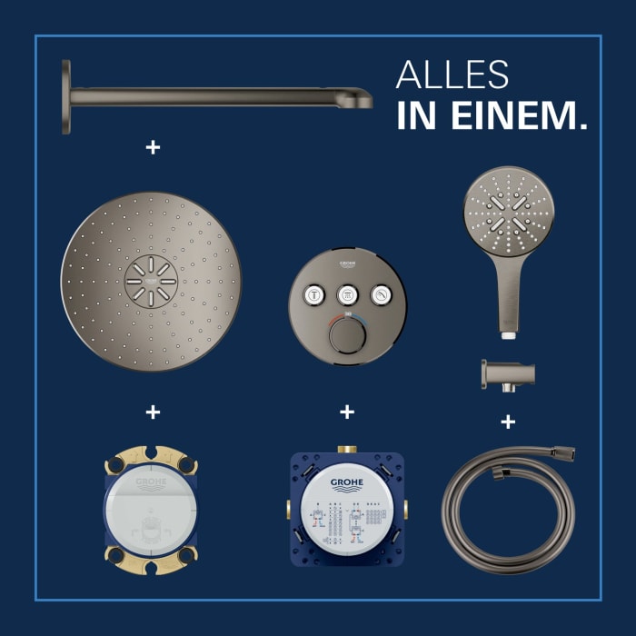 GROHE Grohtherm SmartControl Thermostat Fertigmontageset, runde Ausführung