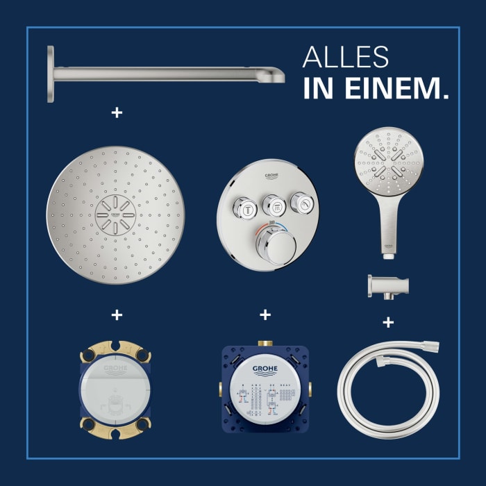 GROHE Grohtherm SmartControl Thermostat Fertigmontageset, runde Ausführung