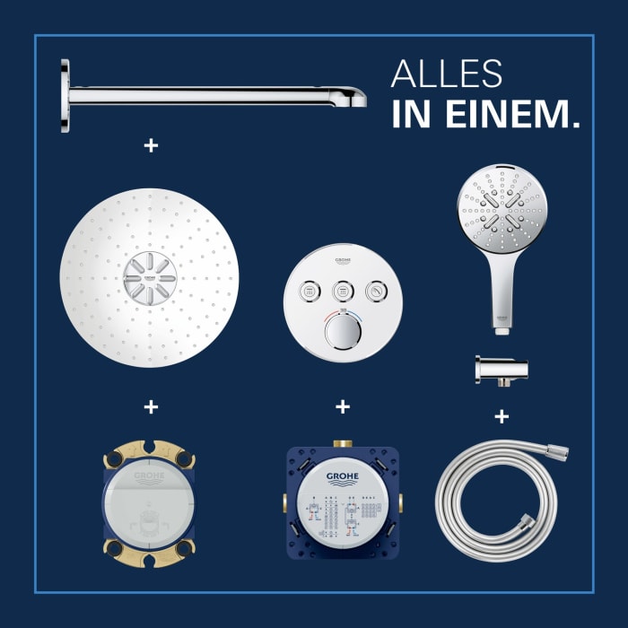 GROHE Grohtherm SmartControl Thermostat Fertigmontageset, runde Ausführung