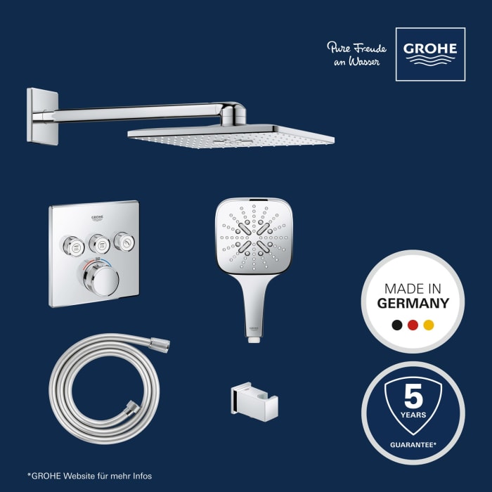 GROHE Grohtherm SmartControl Thermostat Fertigmontageset, eckige Ausführung