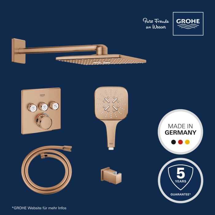 GROHE Grohtherm SmartControl Thermostat Fertigmontageset, eckige Ausführung