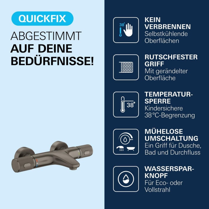GROHE Precision Feel Thermostat-Wannenbatterie mit S-Anschlüssen