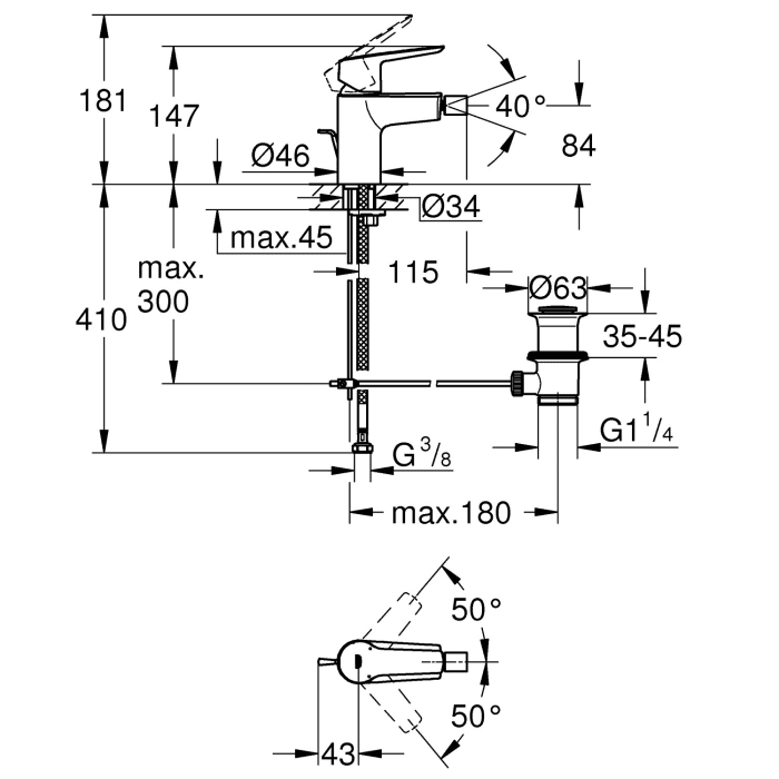 GROHE Start Einhand-Bidetbatterie