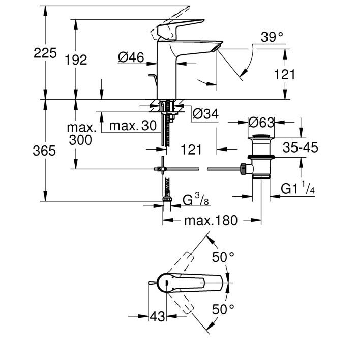 GROHE Start Einhand-Waschtischbatterie M-Size