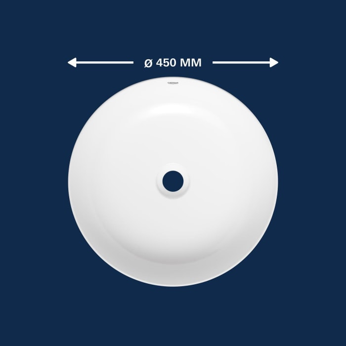 GROHE Essence Ceramic Aufsatzschale 45 cm, ohne Hahnloch, ohne Überlauf