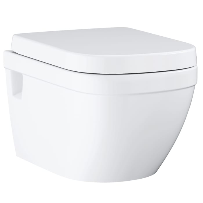 GROHE Euro Keramik Set Wand-Tiefspül-WC spülrandlos, Abgang waagerecht, für Unterputz-Spülkasten