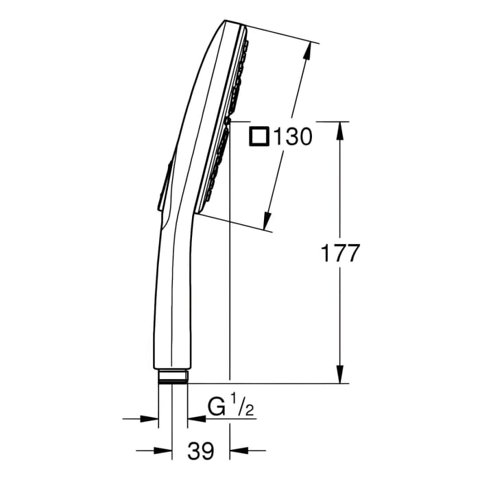 GROHE Vitalio SmartActive 130 Cube Handbrause mit 3 Strahlarten