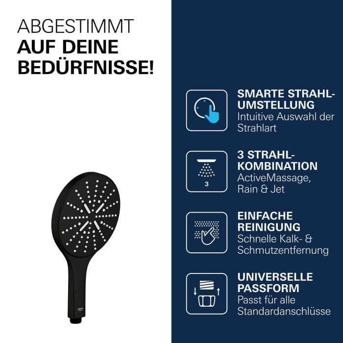 GROHE Vitalio SmartActive 150 Handbrause mit 3 Strahlarten