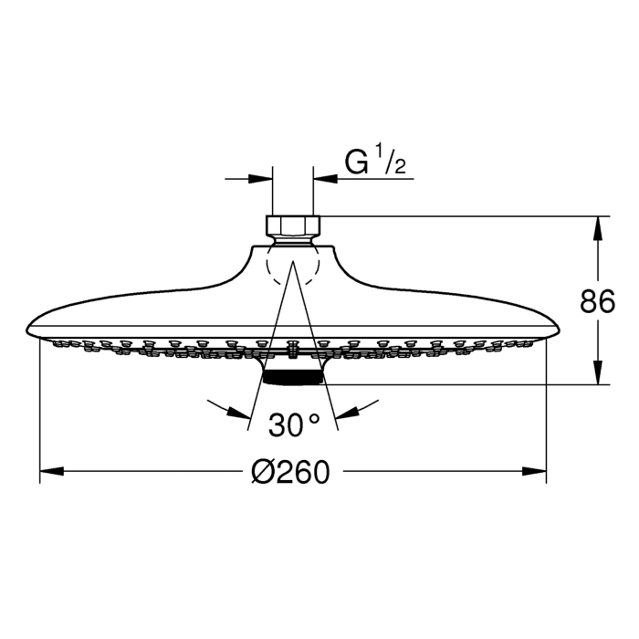 GROHE Vitalio Kopfbrause 3 Stahlarten