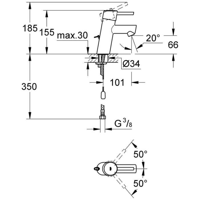 GROHE Concetto Einhand-Waschtischarmatur