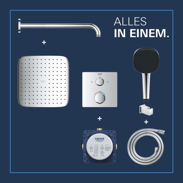 GROHE Precision Duschsystem, Unterputz, mit Vitalio Comfort 250, eckig