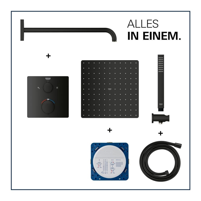 GROHE Precision Duschsystem Unterputz mit Vitalio Rain Mono 310, eckig
