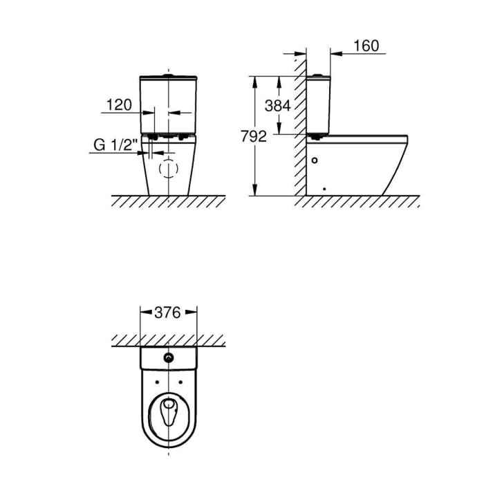 GROHE Euro Keramik Aufsatzspülkasten