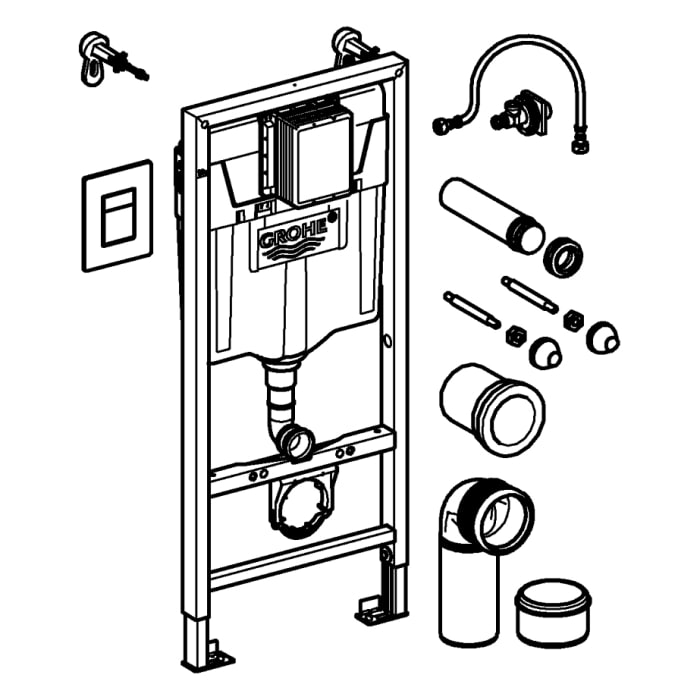 GROHE Solido 3-in1 Set für WC, Bauhöhe 113 cm mit Abdeckplatte Even