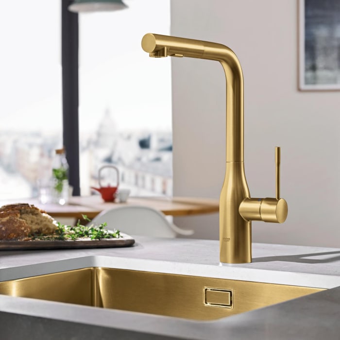 GROHE Essence New Einhand-Spültischbatterie mit herausziehbarer Dual Spülbrause