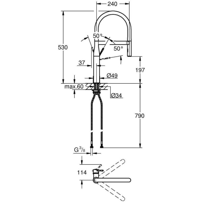 GROHE Essence Neu Einhand-Spültischbatterie mit Profispülbrause