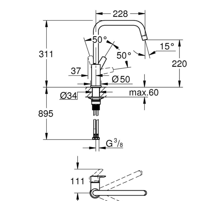 GROHE Start Einhand-Spültischbatterie 1/2
