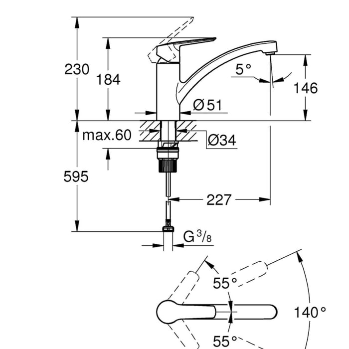 GROHE Start Einhand-Spültischbatterie 1/2