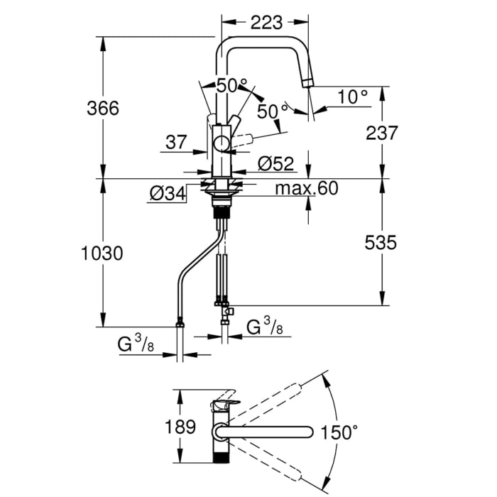 GROHE Blue Pure Start Einhand-Spültischbatterie mit Filterfunktion