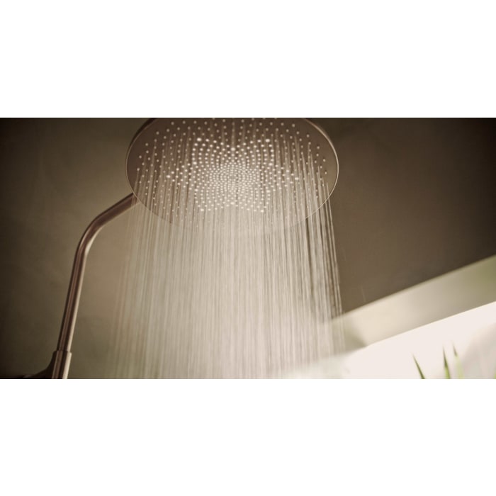 Hansa HANSAAURELIA Duschsystem mit Thermostat-Brausebatterie mit Kopfbrause rund und Handbrause rund 3-strahlig