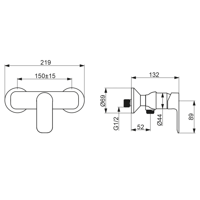 Hansa HANSABASIC Einhebelmischer-Duscharmatur
