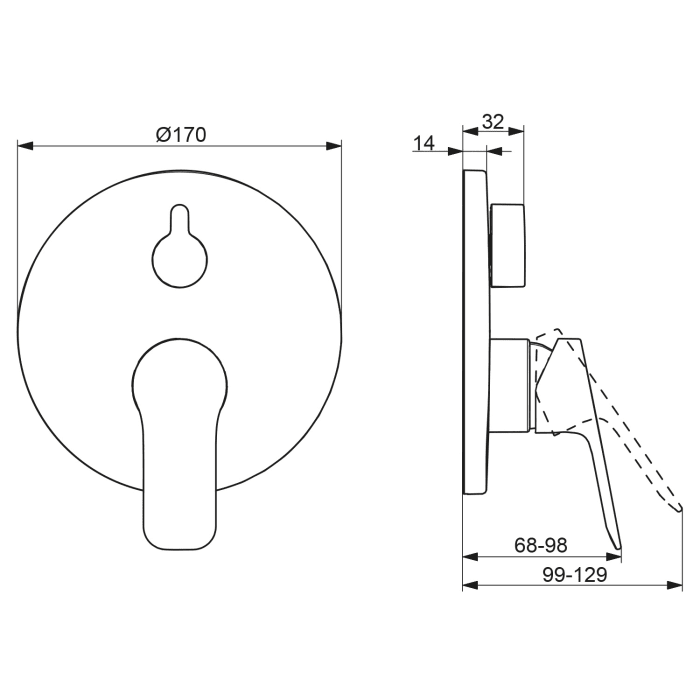 Hansa HANSABASIC Einhebelmischer Wannen- und Brausearmatur, Fertigmontageset