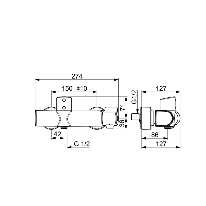 Hansa HANSACLINICA Brausebatterie Bluetooth
