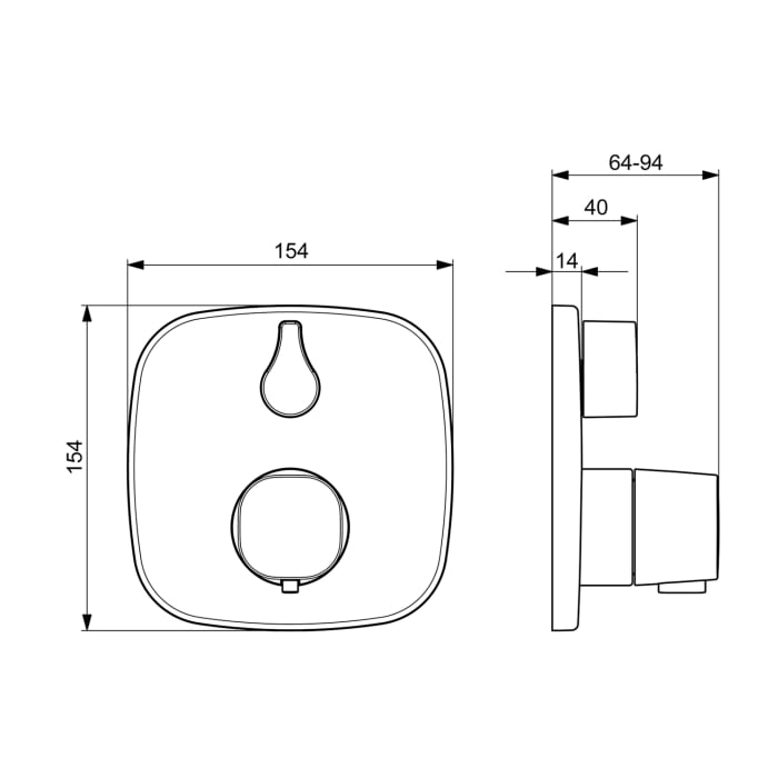 Hansa HANSALIVING Fertigmontageset mit Funktionseinheit Brause-Thermostat-Batterie