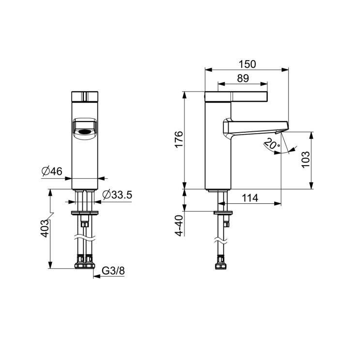 Hansa HANSALOFT Waschtisch-Einhand-Einlochbatterie ohne Ablaufgarnitur