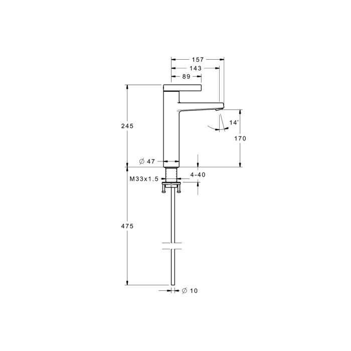 Hansa HANSALOFT Waschtisch-Einhand-Einlochbatterie ohne Ablaufgarnitur
