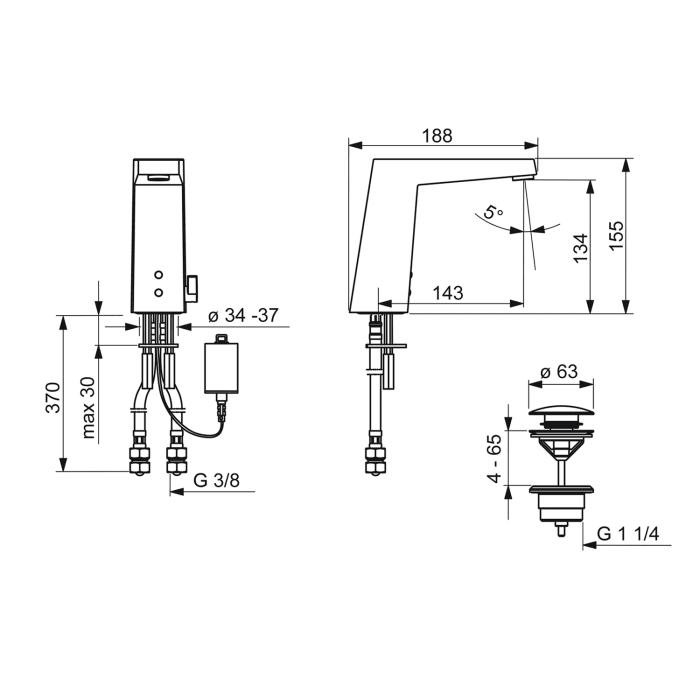Hansa HANSALOFT Waschtischbatterie mit Batteriebetrieb
