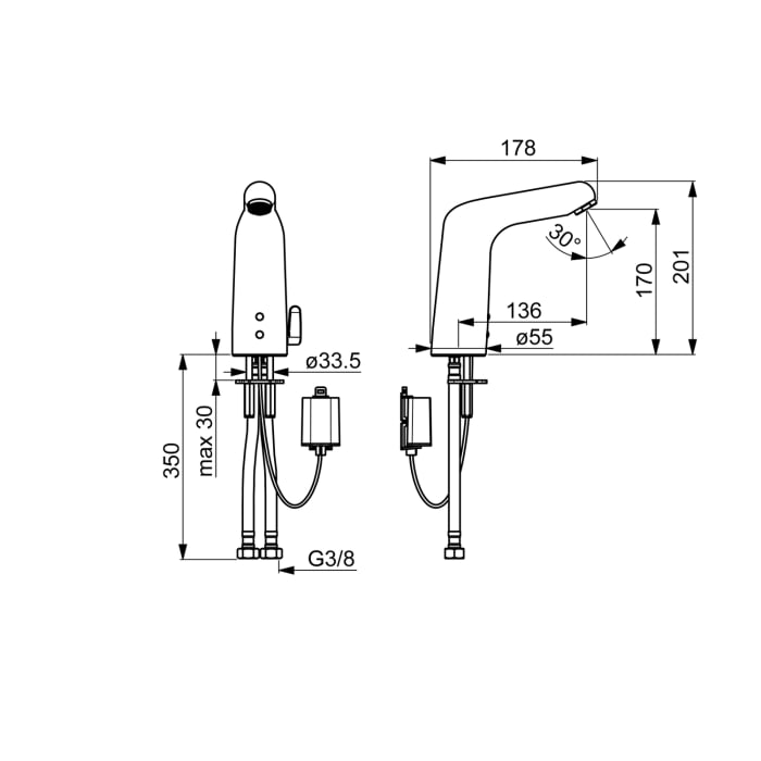 Hansa HANSAMEDIPRO XL Waschtischbatterie Bluetooth