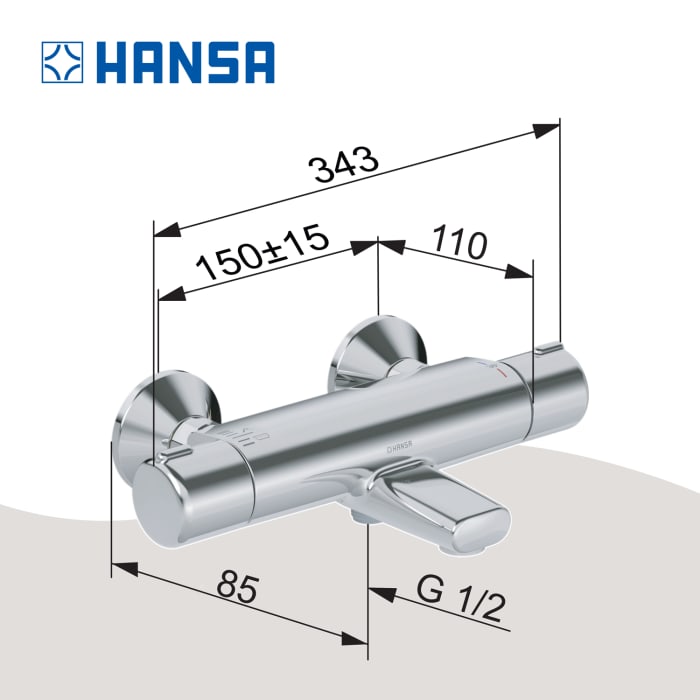 Hansa HANSAMICRA Wannen-Thermostat-Batterie AP