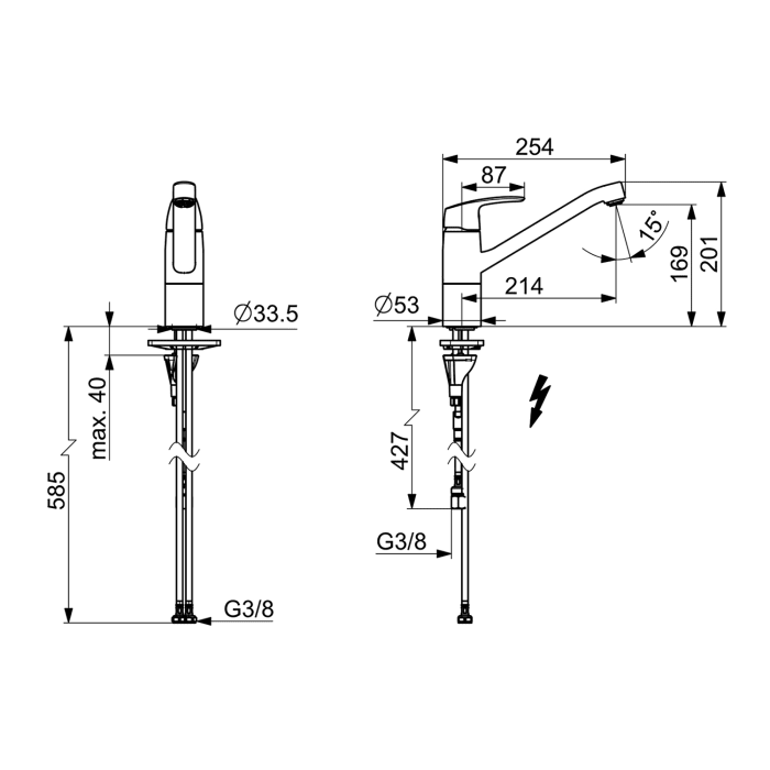 Hansa HANSAPINTO Einhebelmischer Küchenarmatur Niederdruck