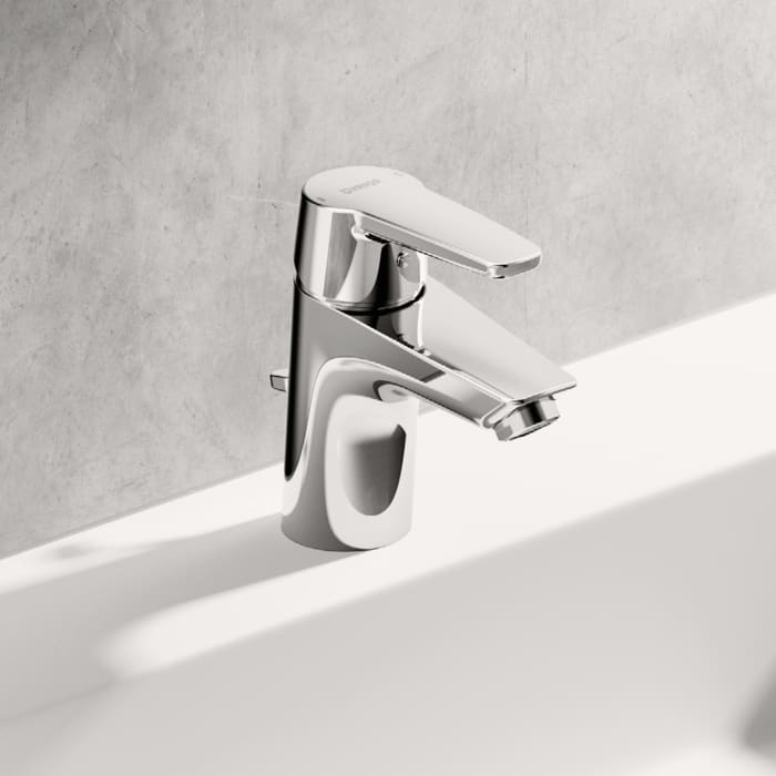 Hansa HANSAPOLO Waschtisch-Einhand-Einlochbatterie mit Ablaufgarnitur