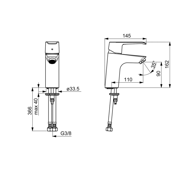 Hansa HANSAPOLO Einhebelmischer Waschtischbatterie Bügelhebel