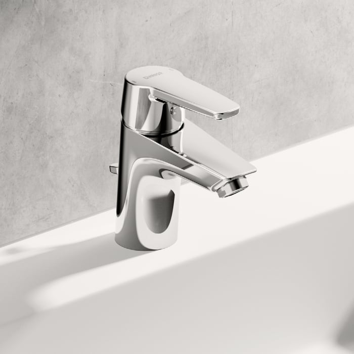 Hansa HANSAPOLO Einhebelmischer Waschtischbatterie Cold Zugstangen-Ablaufgarnitur