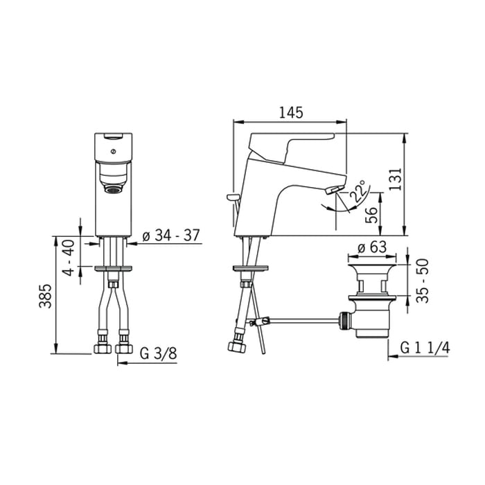 Hansa HANSAPRIMO Waschtisch-Einhand-Einlochbatterie