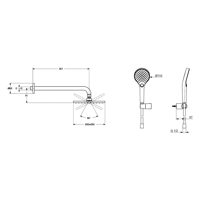 Hansa HANSATWIST Duschsystem Komplettset