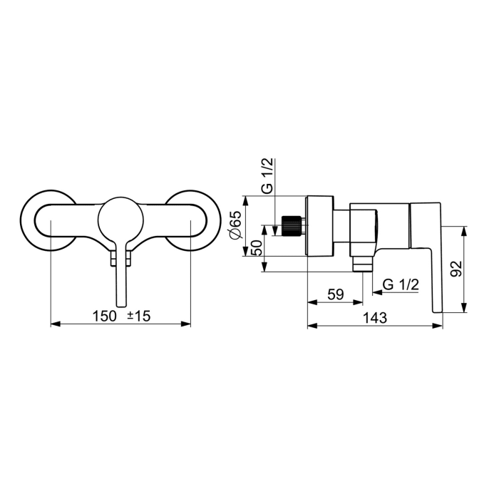 Hansa HANSAVANTIS Brausebatterie Einhebelmischer
