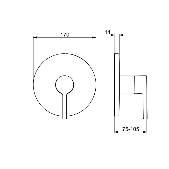 Hansa HANSAVANTIS Fertigmontageset für Brausebatterie Einhebelmischer