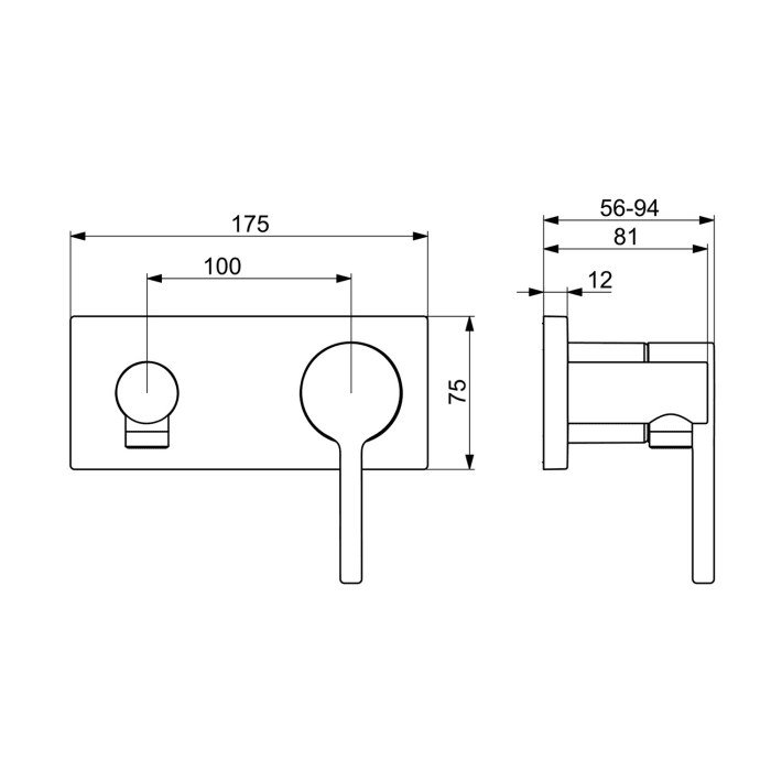 Hansa HANSAVANTIS Style Fertigset für Brause-Batterie, Rosette eckig