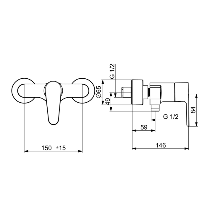 Hansa HANSAVANTIS Brausebatterie Einhebelmischer