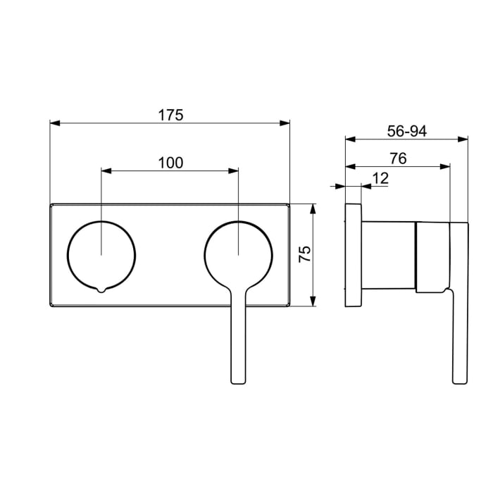 Hansa HANSAVANTIS Style Fertigmontageset für Wannenfüll- und Brausebatterie Einhebelmischer