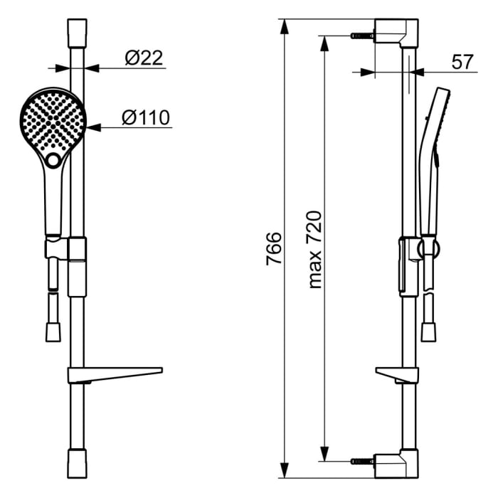 Hansa HANSAVIVA Wandstangengarnitur
