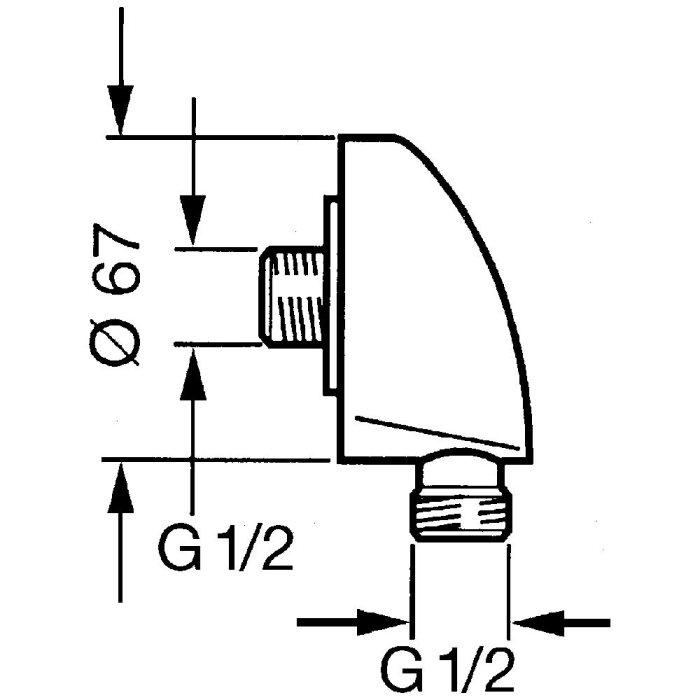 Hansa Wandanschlussbogen DN 15