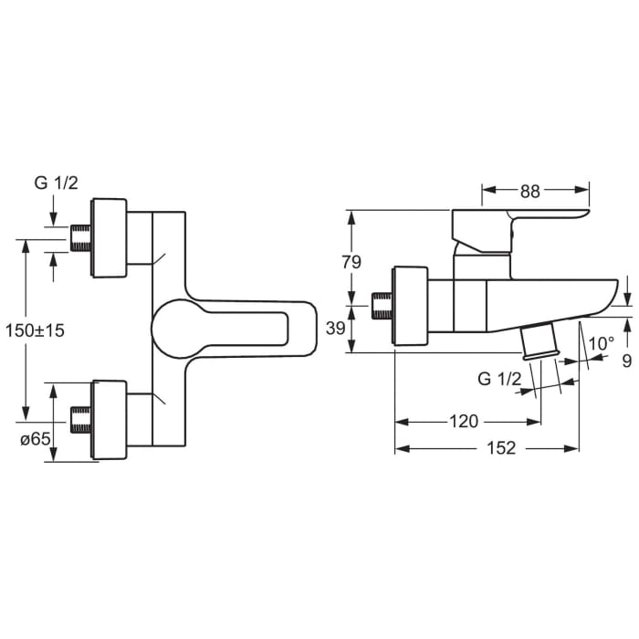 Hansa HANSALIGNA Einhand-Wannenbatterie