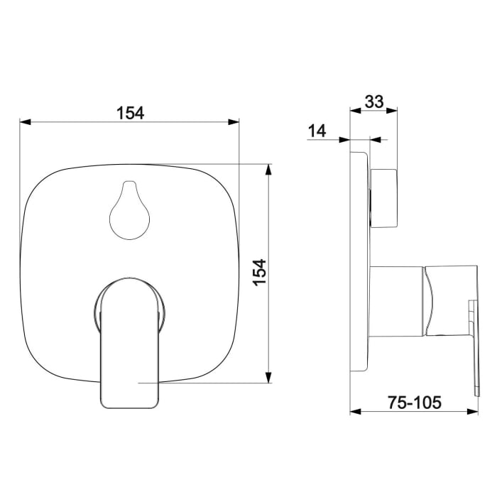 Hansa HANSASTELA Fertigmontageset für Wanne/Brause, Rosette soft edge, ohne Sicherheitseinrichtung