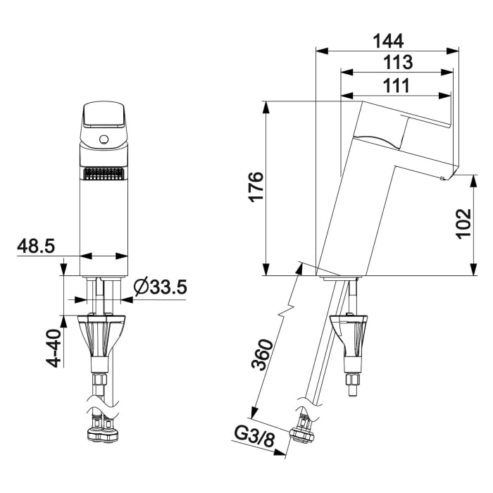 Hansa HANSASTELA Waschtisch-Einhand-Einlochbatterie 11,3 cm Ausladung