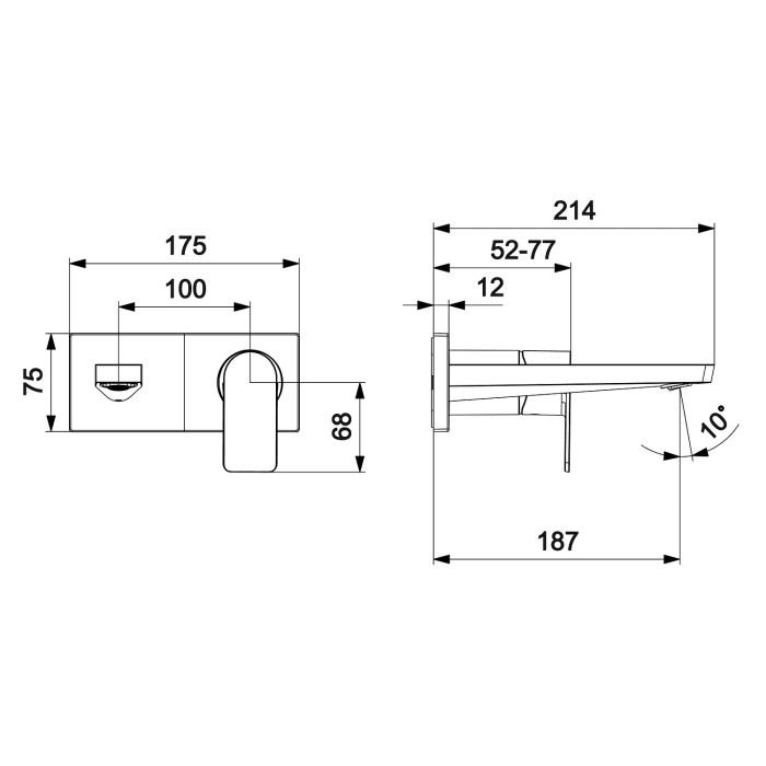 Hansa HANSASTELA Waschtisch-Einhand-Wandbatterie, Fertigset